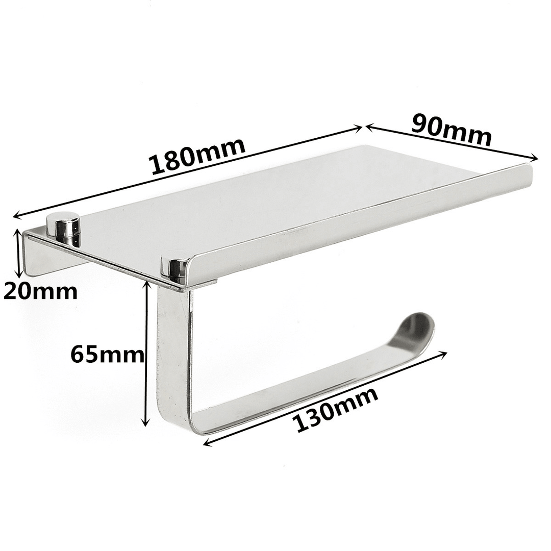 Stainless Steel Toilet Roll Tissue Stand Paper Holder Wall Mounted for Home Bathroom Paper Hook - MRSLM