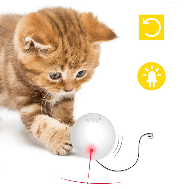 Homerun Smart Interactive Pet Toys Automatic 360 Degree Self Rotating Ball Toys with Bell Built-In Spinning Eye-Protection LED Cat Toy from Eco-System - MRSLM