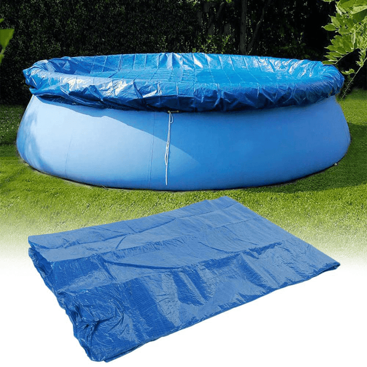240/258/385/360Cm Outdoor Garden Durable PE Swimming Pool Cover Waterproof Rainproof Dustproof Cover Blue round Swimming Pool & Accessories - MRSLM