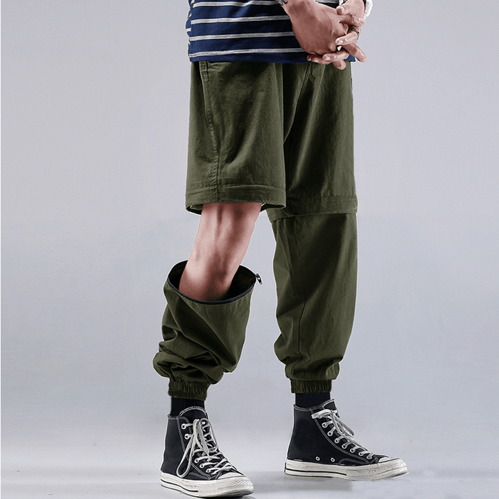 Mens Switchable Long Pants Shorts Fashion Cargo Trousers - MRSLM
