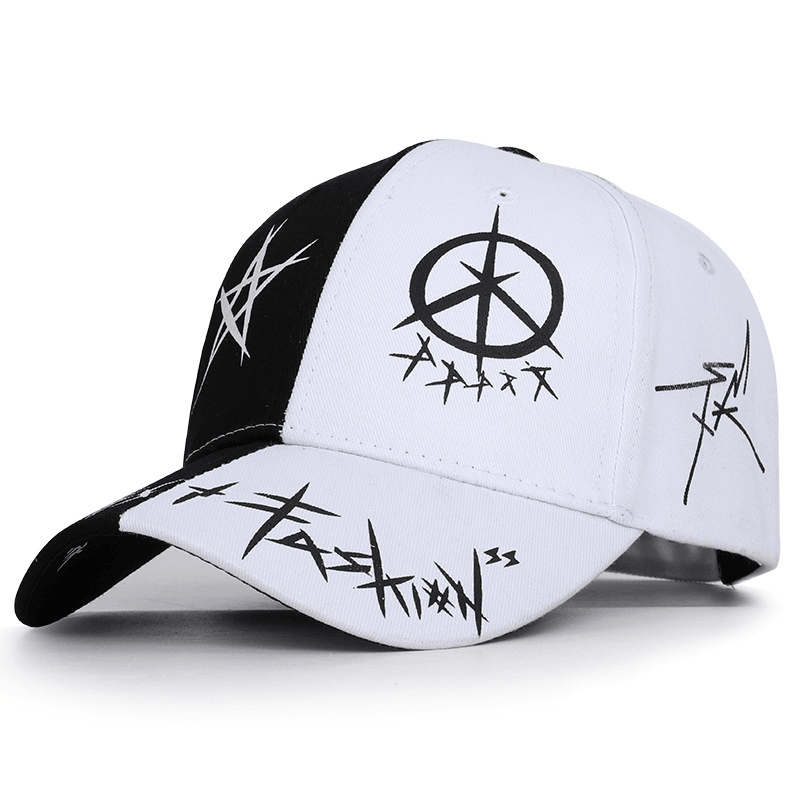 Graffiti Black and White Color Matching Cap Hip Hop Baseball Cap - MRSLM