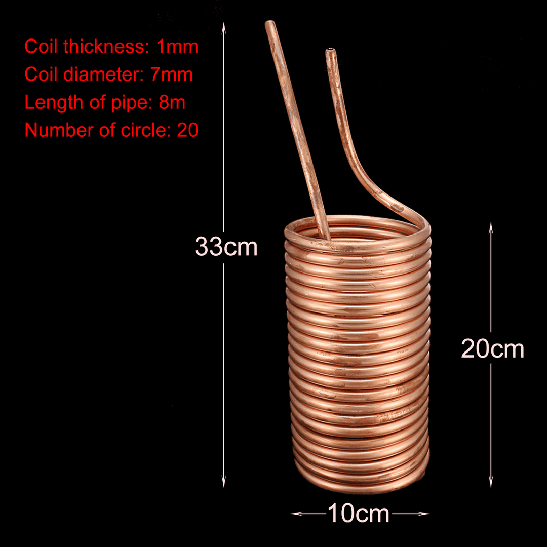 Copper Immersion Chiller Cooling Pipe with Silicone Tube for Home Brew Beer - MRSLM