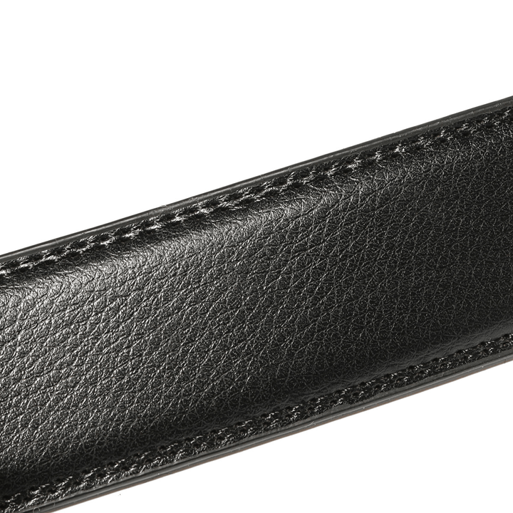 Men Genuine Leather Full Automatic Buckle Belt 3.5 CM Ratchet Full Cowhide Belt for Suit - MRSLM