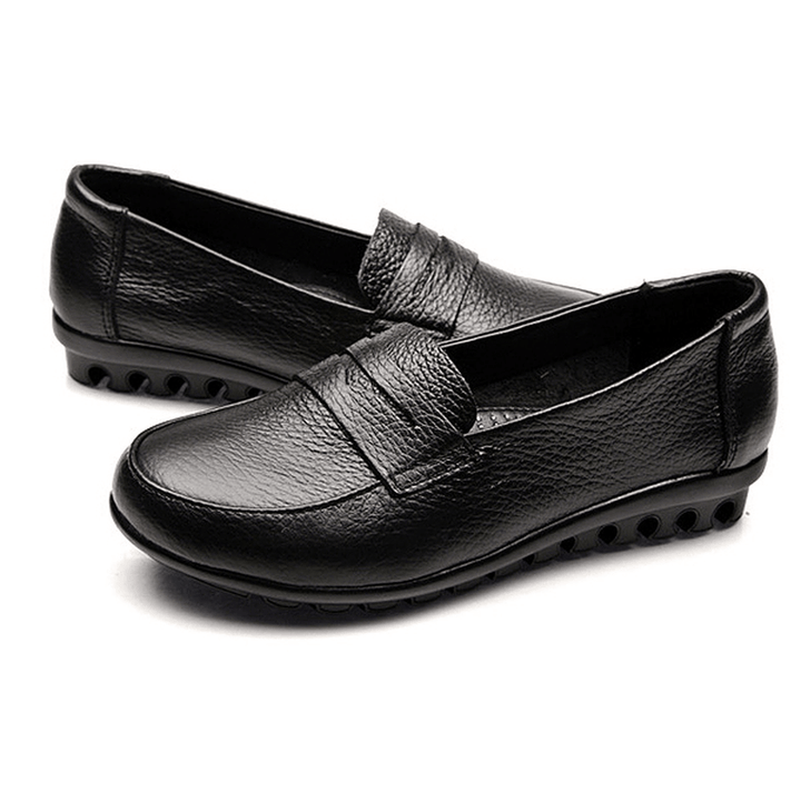 New Women Soft Casual Comfortable Flats Loafers Slip-On Fashion round Toe Flats Shoes - MRSLM