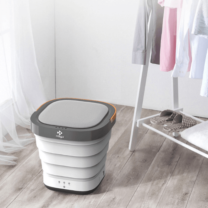 40W 100-240V 2Nd Gen. Mini Folding Wash Machine Automatic Washing Bucket Underwear Clothes Washer Dryer Laundry for Business Self-Driving Tour Camping Travel - MRSLM