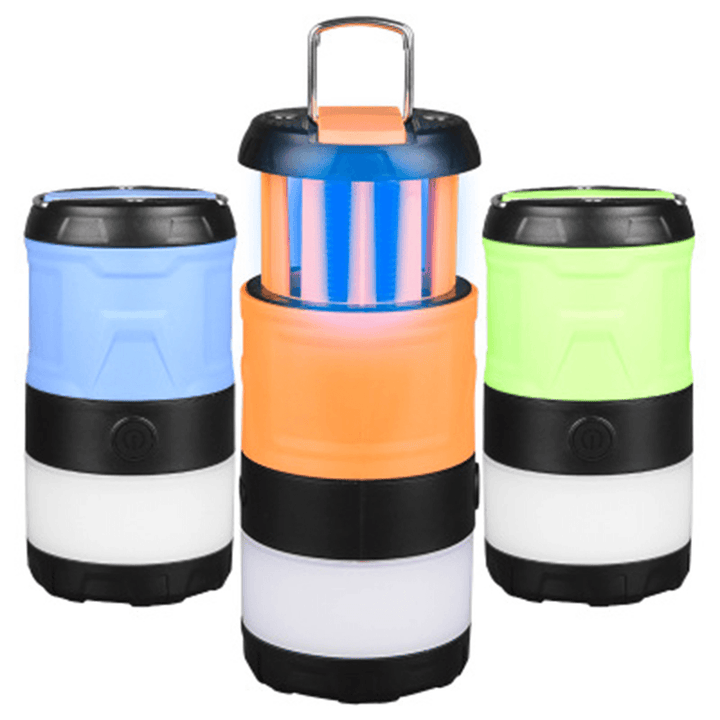 3 in 1 Stretchable Electric Mosquito Killer Camping Lamp with Bug Zapper USB Rechargeable Led Lantern IP67 Waterproof Electric Shock Mosquito Killing Lamp - MRSLM