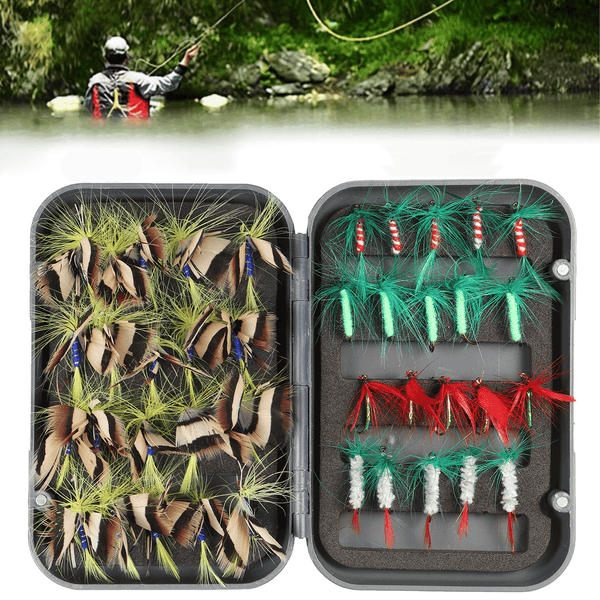 ZANLURE 20 Pcs Fishing Lures Portable Metal Fly Hook Used for Trout Freshwater Saltwater Outdoor Fishing Tackle - MRSLM