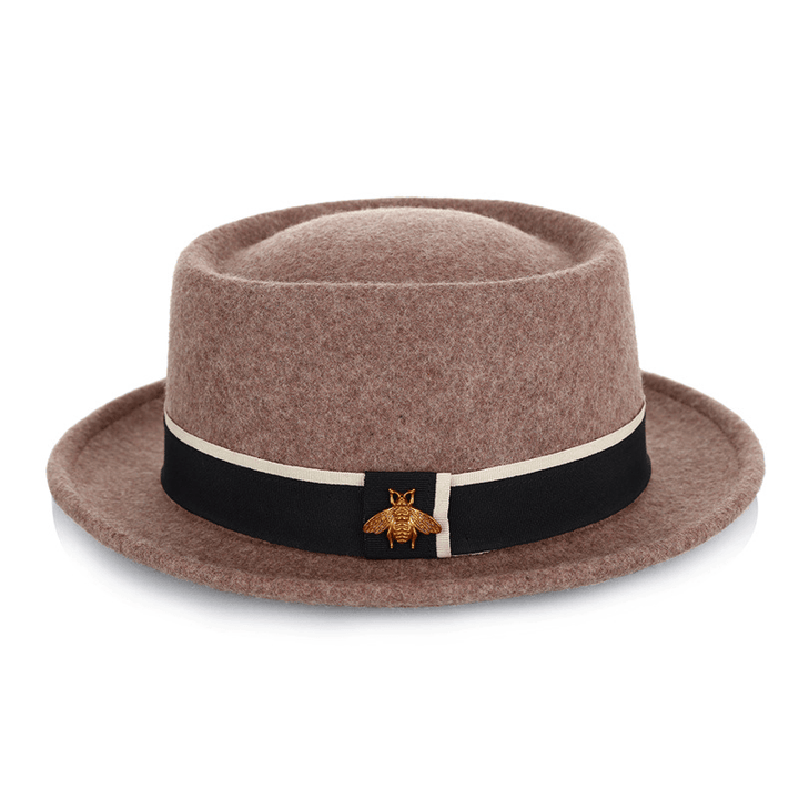 Ladies Pure Wool Ladies Fashion Little Bee Accessories Top Hat - MRSLM