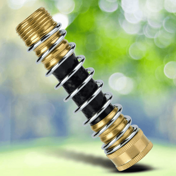 NPT 3/4'' Brass Coil Spring Hose Tube Threaded Garden Faucet Spring Coupling Adapter Hose Protector Irrigation Tap Connector Extension Pipes Fittings - MRSLM