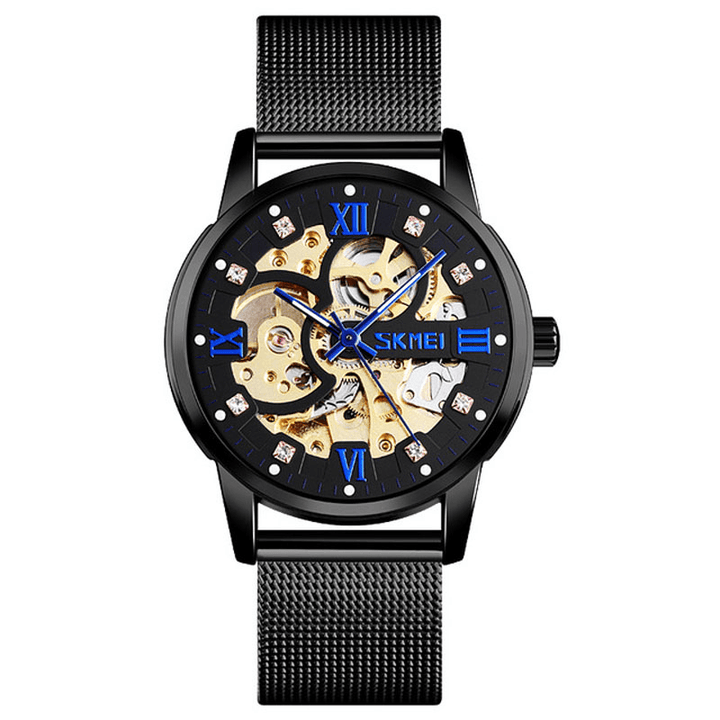 SKMEI 9199 Fashion Automatic Men Watch Waterproof Luminous Display Gear Hollow Art Dial Mechanical Watch - MRSLM