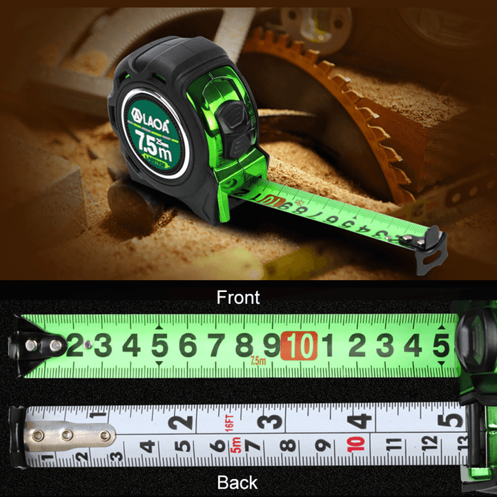 LAOA 3/5/7.5M Mn Steel Measure Tape Roulette Double-Sided Steel Tapes British Metric Type Tapeline Roulette Wood Working Tools - MRSLM