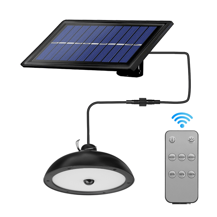 500W 900LM Solar Wall Lamp with Remote Control Polycrystalline Induction Pendant Light Waterproof Super Bright Outdoor Garden Yard Camping - MRSLM