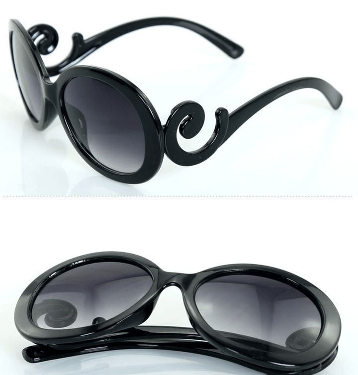 Butterfly Wing Baroque Catwalk European and American round Glasses Sunglasses - MRSLM