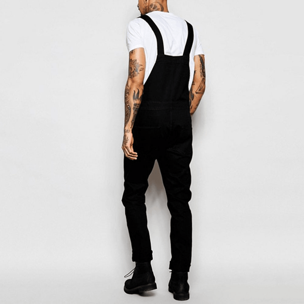 Fashionable Men'S Suspender Denim Rompers - MRSLM