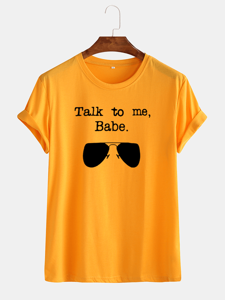 Mens Funny Sunglasses Slogan Little Tag Short Sleeve Breathable T-Shirts - MRSLM