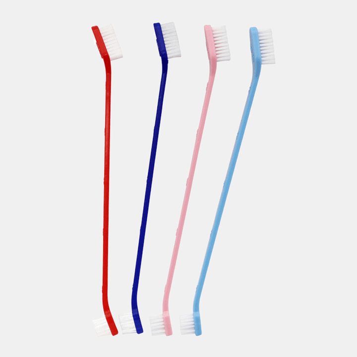 Double Head Dog Toothbrush Nylon Wire Dog Paw Print Toothbrush Pet Supplies for Dog Oral Cleaning - MRSLM