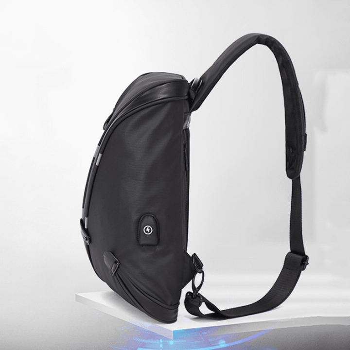 USB anti Theft Crossbody Bag Men Chest Bag Waterproof Detachable Shoulder Bag for Camping Travel - MRSLM