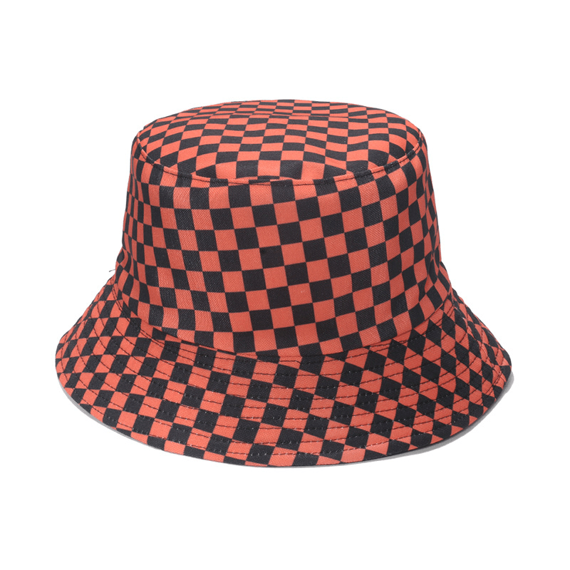 Fashion Personality Black and White Checkerboard Plaid Fisherman Hat - MRSLM