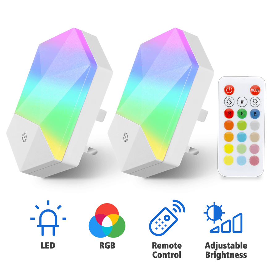 AC 230V RGB+3000K Warm White Stepless Dimming Night Light with 16 Colors Infrared Remote Control - MRSLM