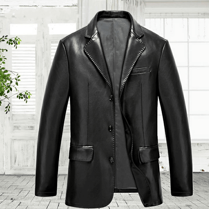 Washed Coat Leather Casual Jacket - MRSLM