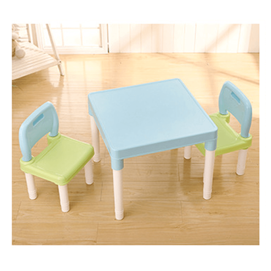 3-In-1 Simple Children Learning Table & Chair Set Plastic Back Chair Board Home Baby Learning - MRSLM