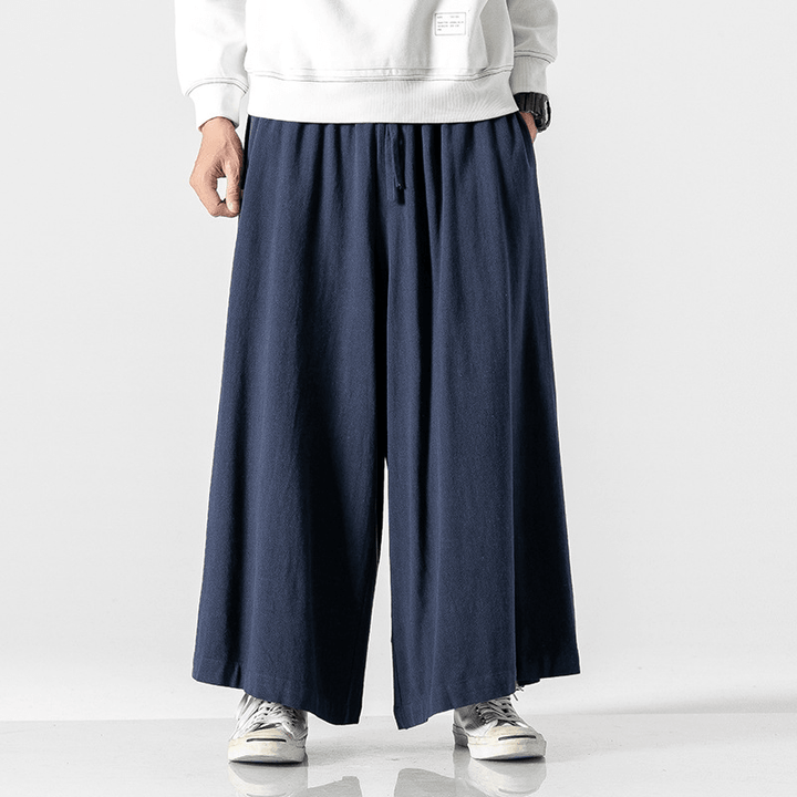 Cotton and Linen Loose Flared Pants - MRSLM