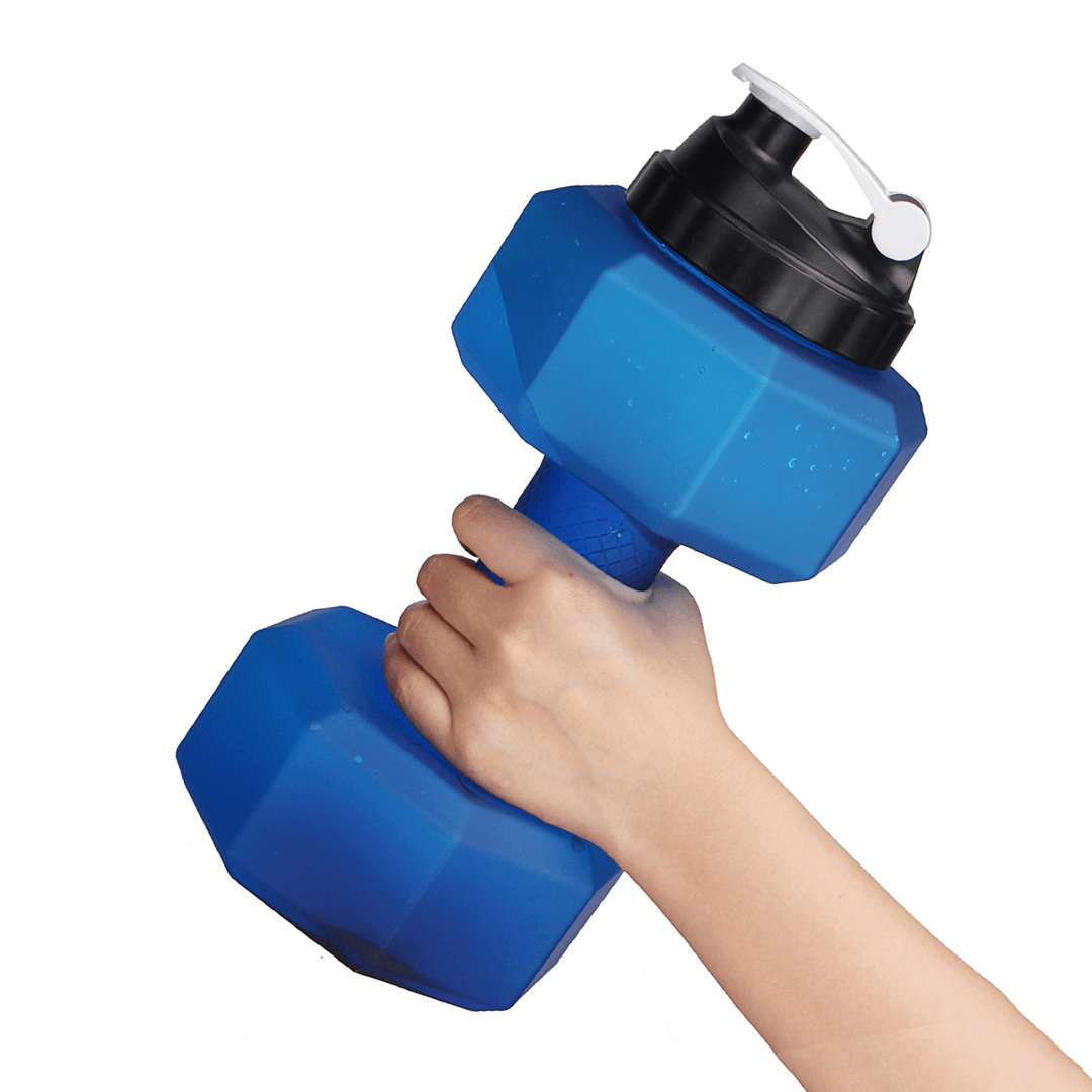 2.5L Water Bottle Multifunction Sport Drink Bottle Fitness Dumbbell Frosted Water Kettles - MRSLM