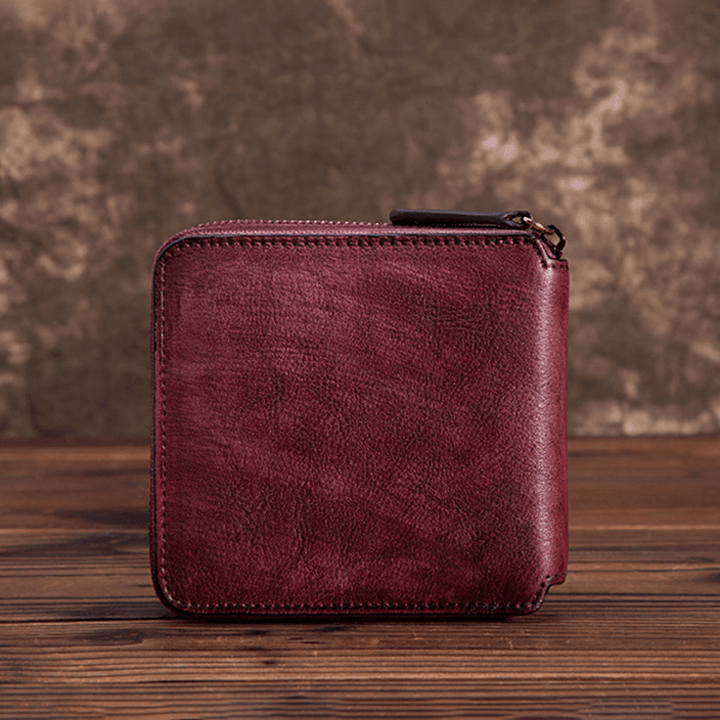 Men Women Genuine Leather Vintage Personalized Wallet - MRSLM