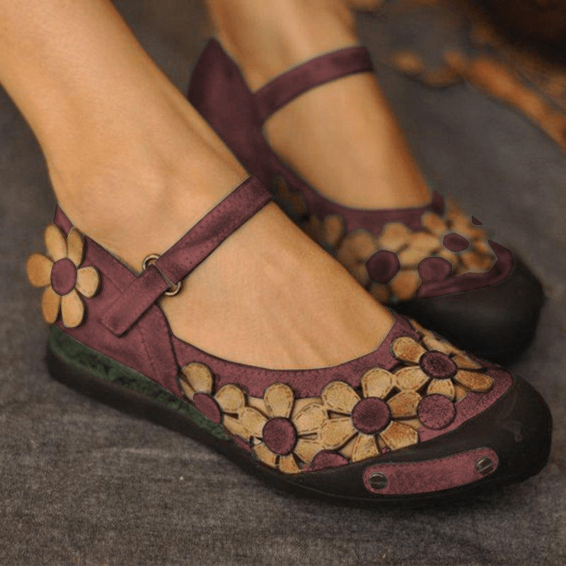 Women Casual Flower Loafers Soft Flats Shoes - MRSLM
