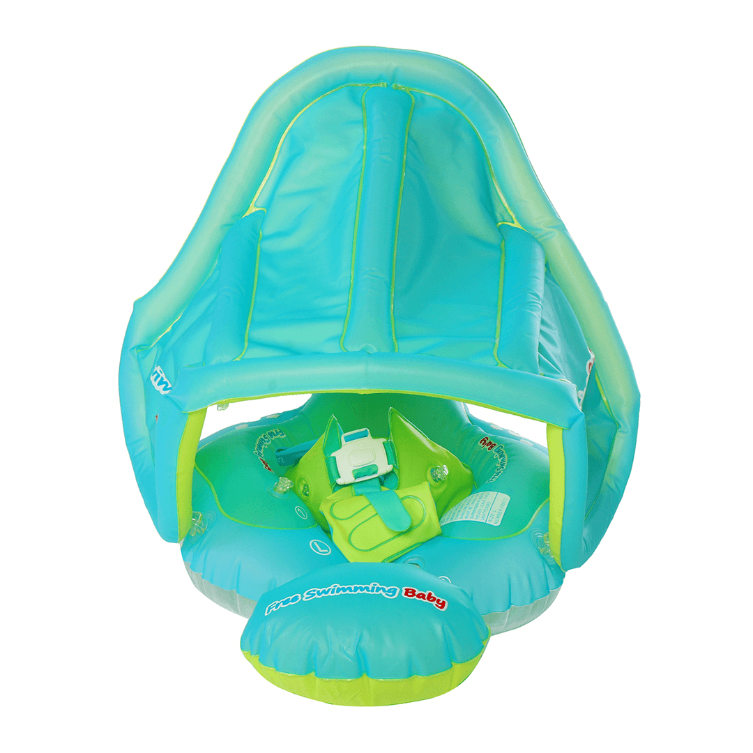 Inflatable Baby Swimming Ring Toddler Float Swim Pool Water Seat Canopy - MRSLM
