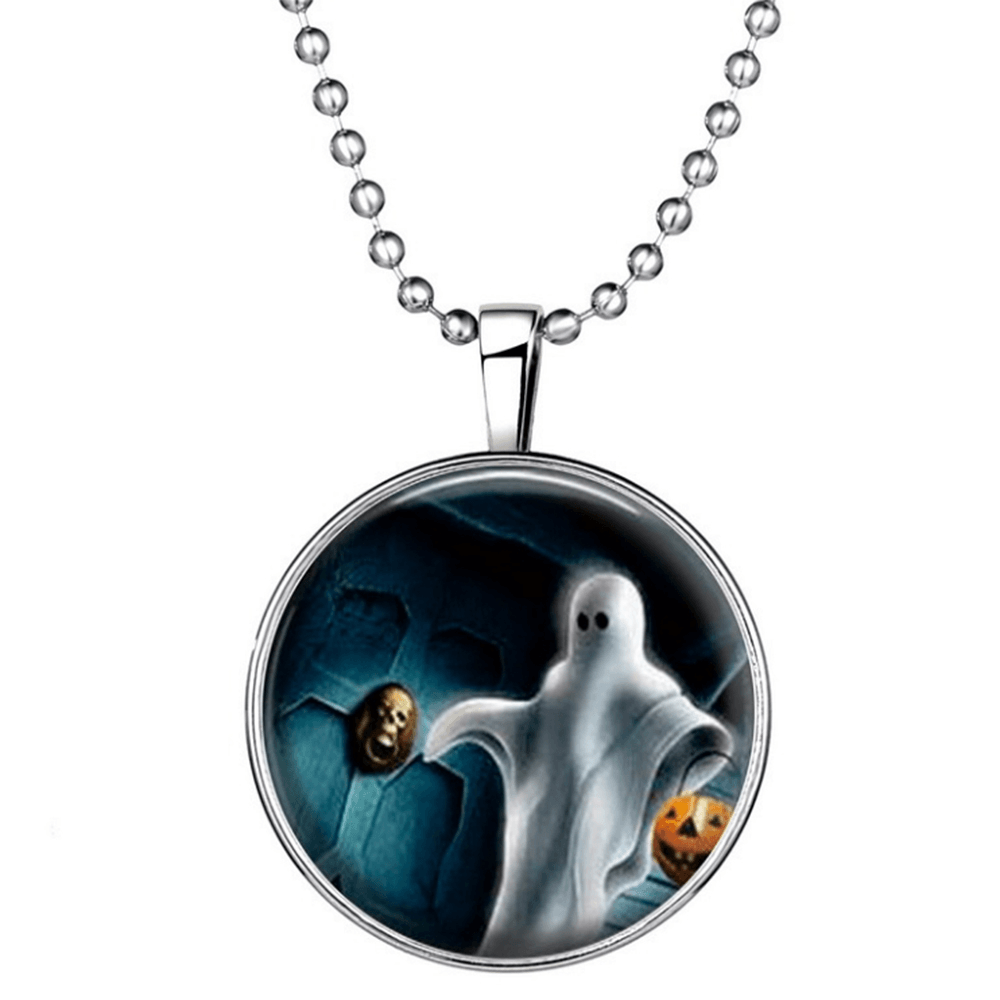 Halloween Jewelry Glowing Black Animal Magic Pendant Stainless Steel Chain Necklace - MRSLM
