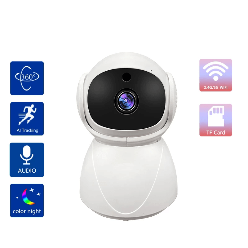 2.4G/5G 1080P Wifi Surveillance Cameras Security Protection Indoor Smart Home PTZ Two Way Audio Auto Tracking Baby Monitor - MRSLM