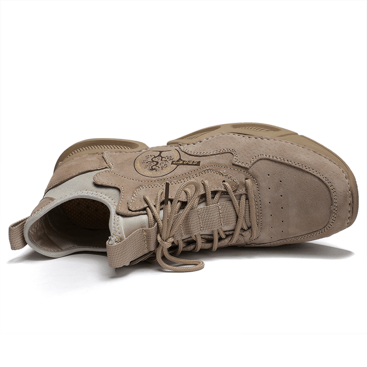 Men Handmade Breathable Non Slip Sport Casual Leather Sneakers - MRSLM