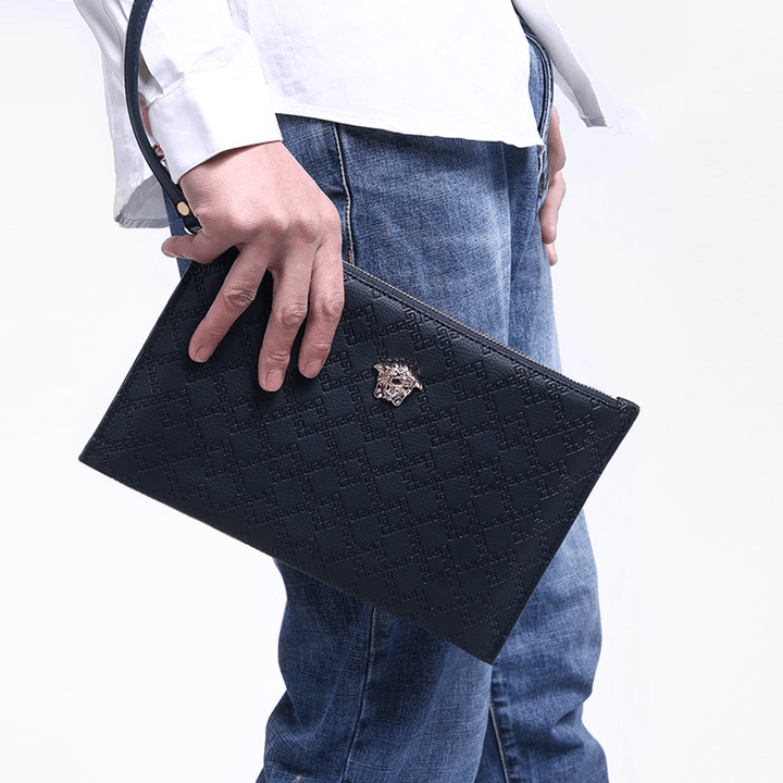 Men'S Genuine Leather Clutches Bag Messenger Bag - MRSLM