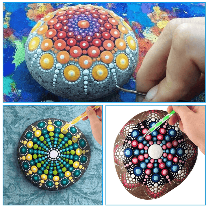 20Pcs/Set Acrylic Stick Mandala Painting Tool Stencil Carving Pottery Diamond Paintings Tool - MRSLM