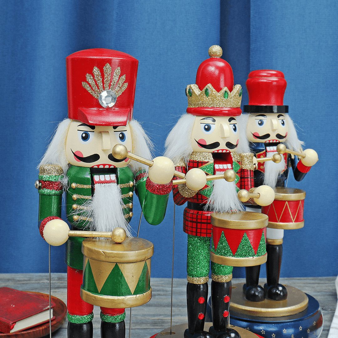 32CM Wooden Guard Nutcracker Soldier Toy Music Box Christmas Decorations Xmas Gift - MRSLM