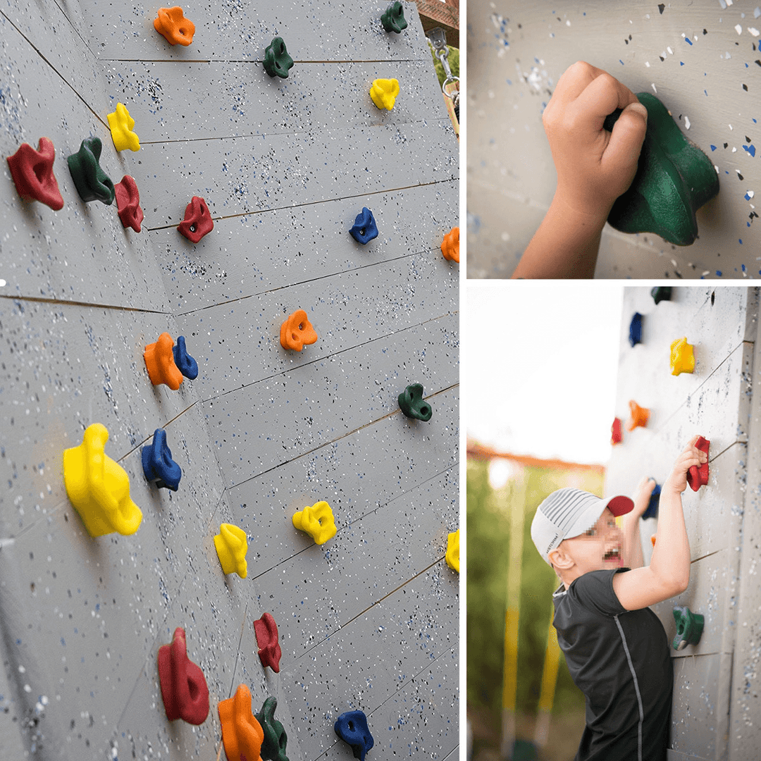 Yellow Climbing Rock Wall Textured Bolt Grab Holds Grip Stones Indoor Outdoor Kid Decorations - MRSLM