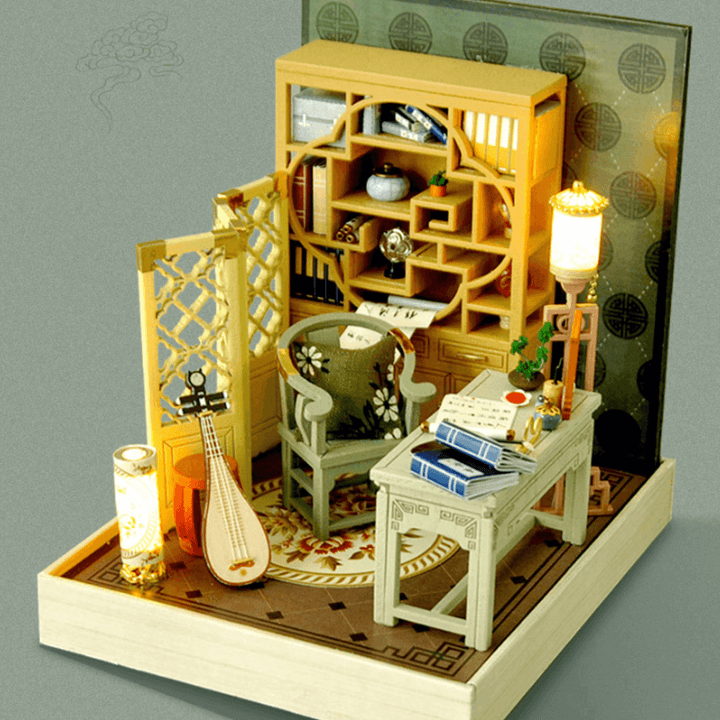 TIANYU DIY Doll House TW37 Ink Color Collection of Qingdai Creative Antiquity Scene Handmade Small House - MRSLM