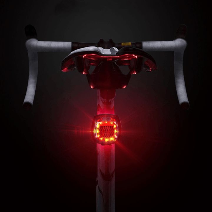 BIKIGHT 5-Modes 180° Widen Lighting Mini LED Bicycle Tail Light USB Rechargeable Bike Rear Lights Safety Warning Night Cycling - MRSLM