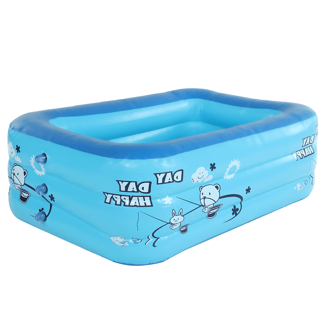PVC Inflatable Swimming Pool Children Adult Square Bathing Tub Outdoor Garden Home - MRSLM