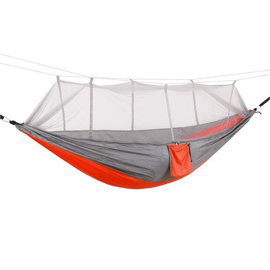 1-2 Person Camping Hammock with Mosquito Net Hanging Bed Sleeping Swing for Outdoor Hiking Travel Garden Patio - MRSLM