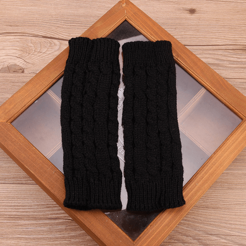 Women Winter Hand Warmer Gloves Thick Arm Crochet Knitting Warm Fingerless Gloves - MRSLM