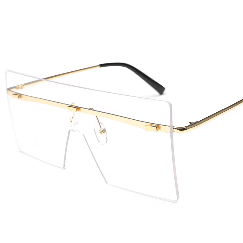 Square Glasses Solid Color Gradient Transparent Sunglasses - MRSLM