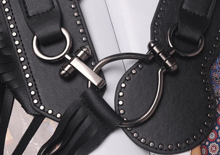 Personalized Long Fringe Fashion Buckle Wide Girdle Belt Belt - MRSLM
