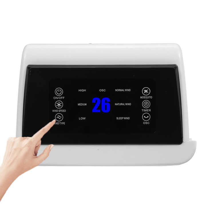 220V Multifunctionl 3 Wind Modes Conditioning Fan Remote Control anti Mosquito Home Air Cooler Fan with LED Display - EU Plug - MRSLM