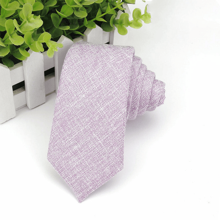 Men'S Neckties Wholesale Super Narrow Spot Imitation Wool 6Cm - MRSLM