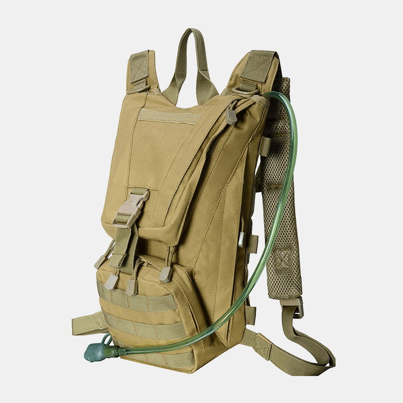Men Oxford Cloth Tactical Camouflage Outdoor Riding Climbing Sport Water Bottole Pocket Backpack - MRSLM