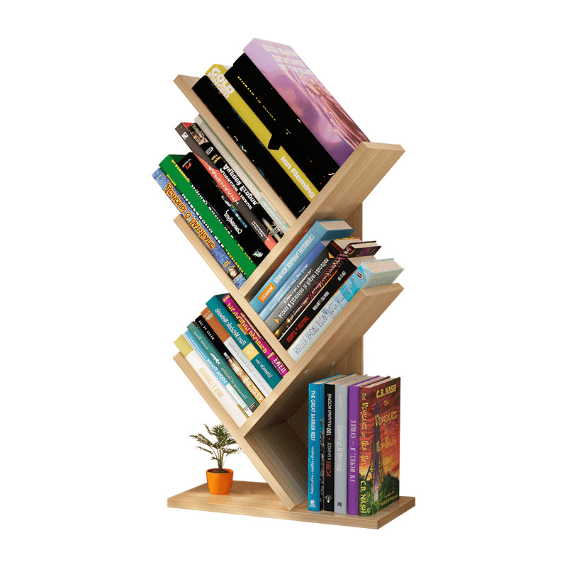 Creative Color Storage Shelf 3 Layers Tree-Shaped Bookshelf Simple Shelf Desk Storage Rack for Home Office - MRSLM