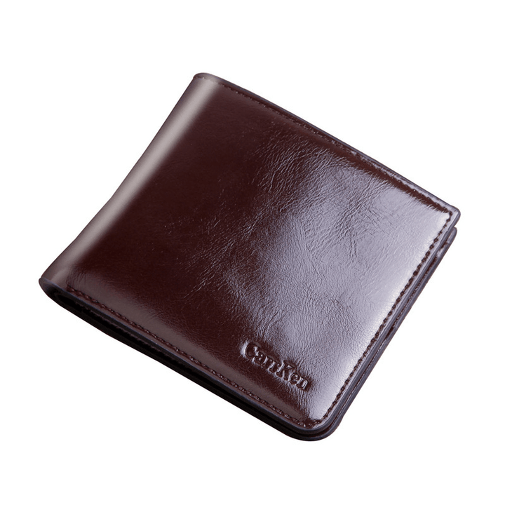 Carrken Men'S Vintage Two Fold Wallet PU Leather Credit ID Cards Holder Coin Purse - MRSLM