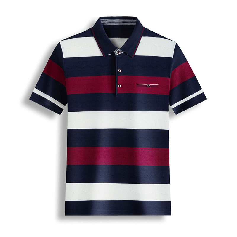 Fashion Men'S Lapel Color Matching T-Shirt - MRSLM